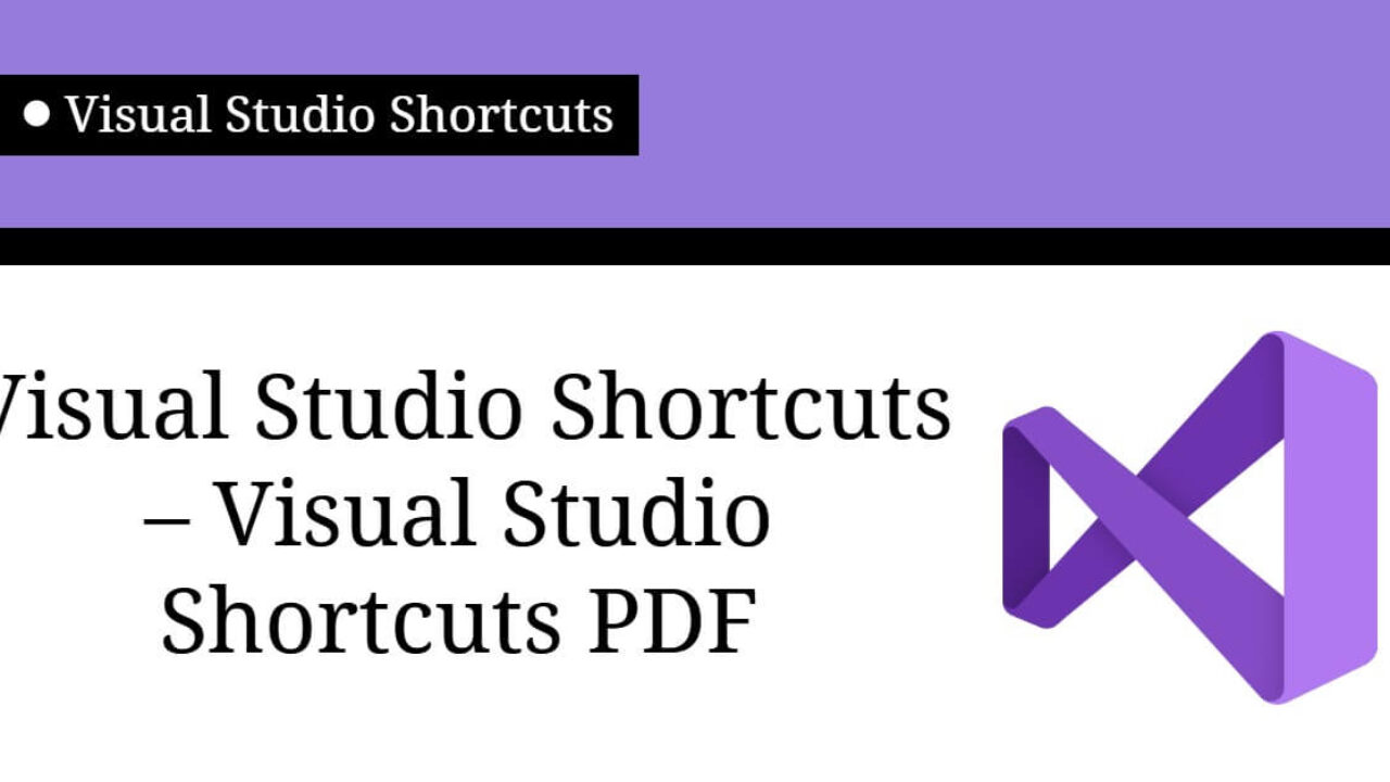 Visual studio 2019 keyboard shortcuts cheat sheet free